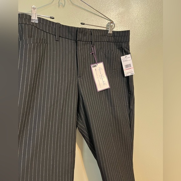 Gloria Vanderbilt Womens Black Micro flax Twill Haven Striped Trousers 10 New - Picture 6 of 14